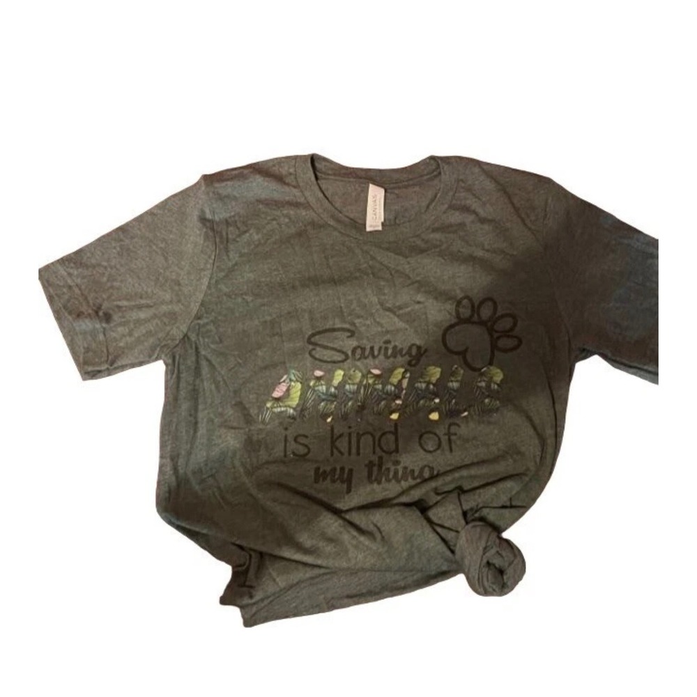 Saving Animals Is Kind Of My Thing Graphic Tee Gray Large